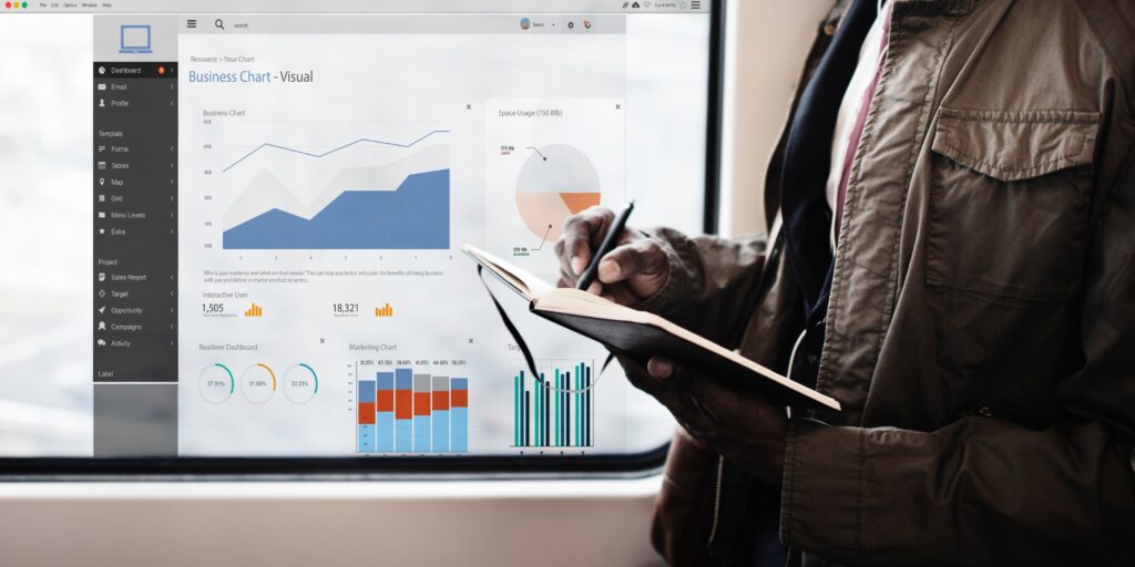 taking notes and looking at data, ai generated
