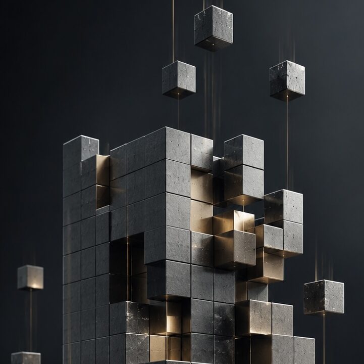 abstract tower of blocks showing nuclei team expertise