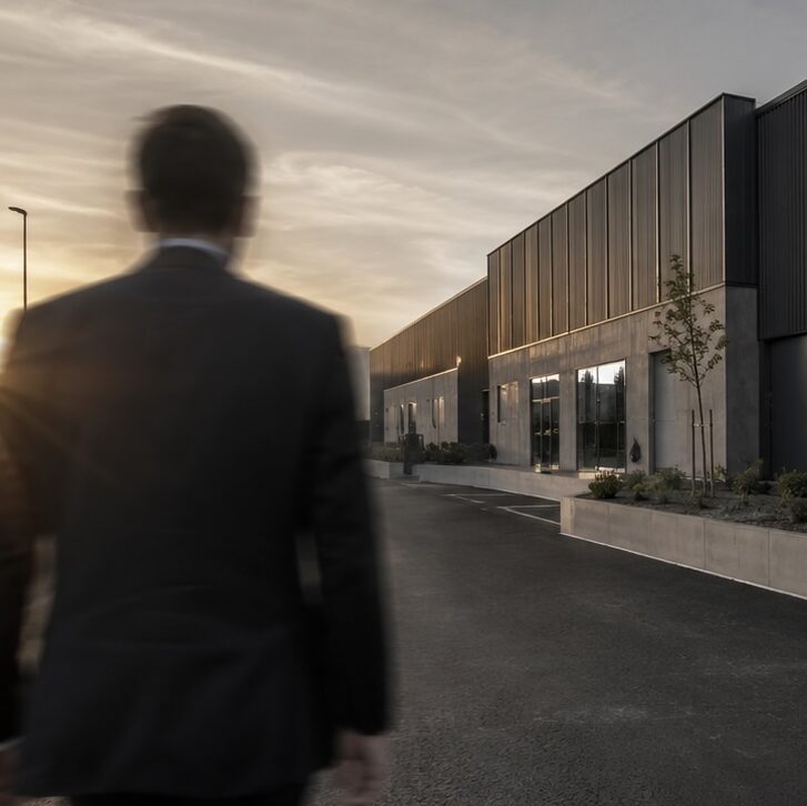 blurry figure walking towards data center, aiim process